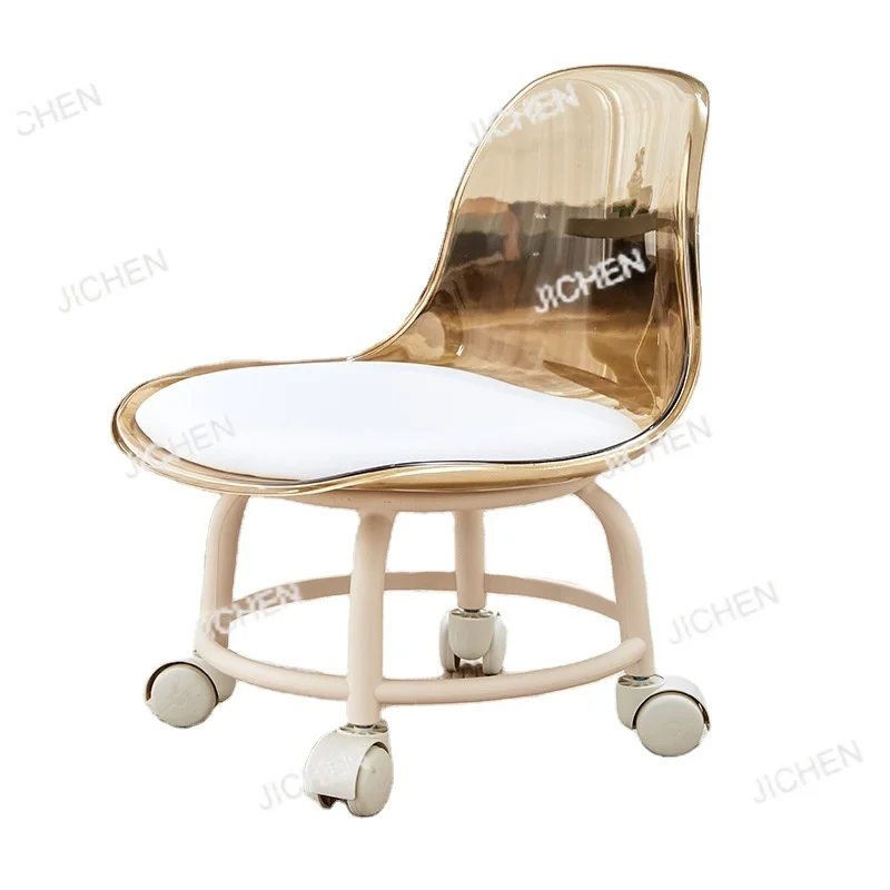 

Прозрачный пластиковый табурет на колесиках, вращающийся маленький табурет, табурет на колесиках с универсальными колесами, детский стульчик