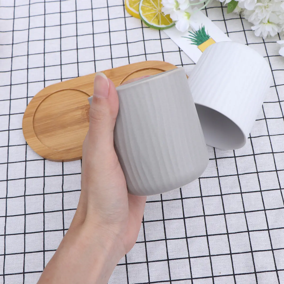 

2Pcs Ceramic Brushing Cups Set 500Ml Matte Plastic Toothbrush Mouth Tumbler Bathroom Cup Home Office Outdoor Use