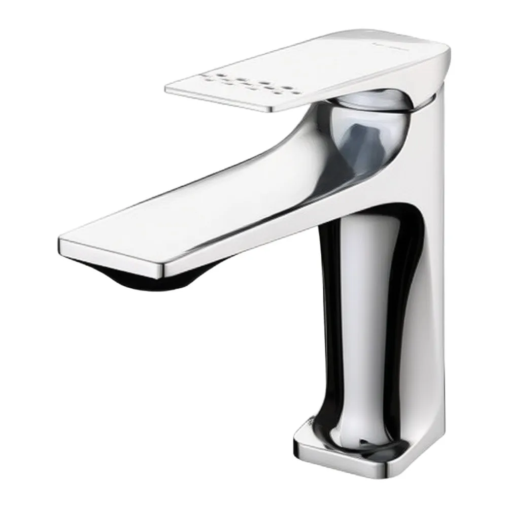 1 Piece Polished Silver Solid Brass Bathroom Basin Faucet Hot Cold Water Tap For Vanity Sink Washbasin Mixer Without Hoses