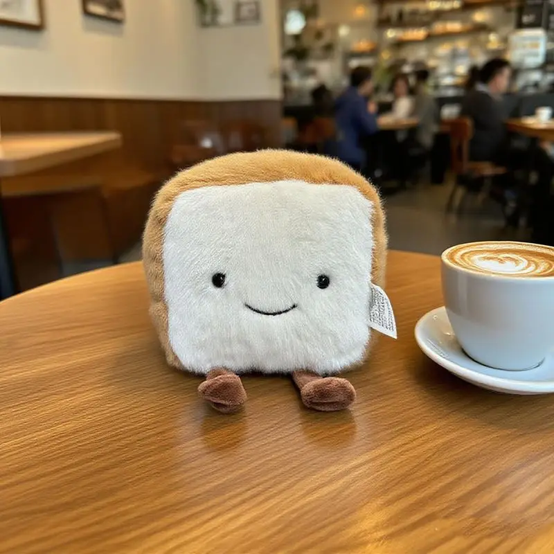 11*11 cm Pluche Toast Speelgoed Kawaii Geel Voedsel Gevulde Pluche Cartoon Speelgoed voor Jongens Meisjes Kerst Verjaardagscadeautjes