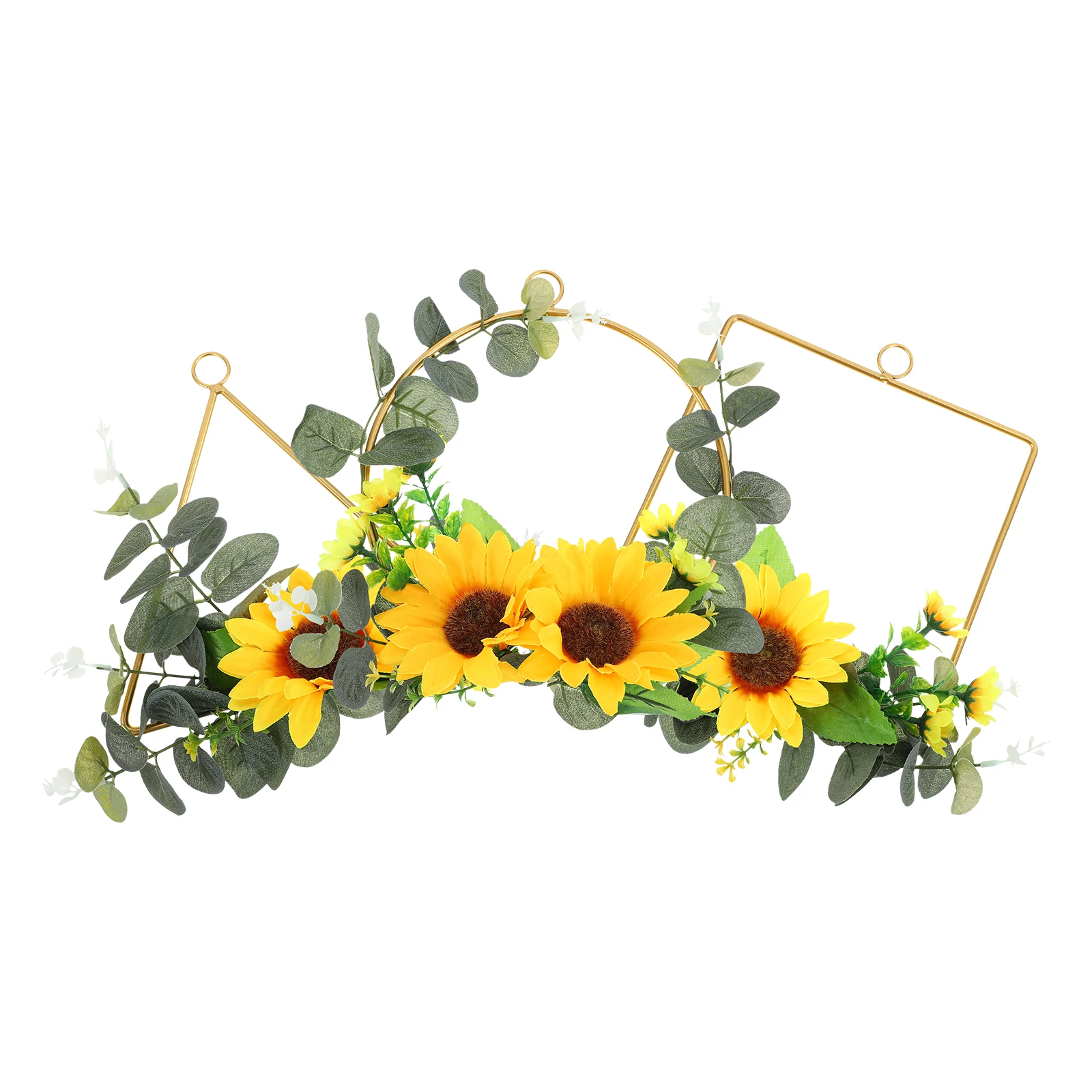 

3 Pcs Hanging Flowers Sunflower Wall Decoration Bride Silk Garland Simulated Wreath