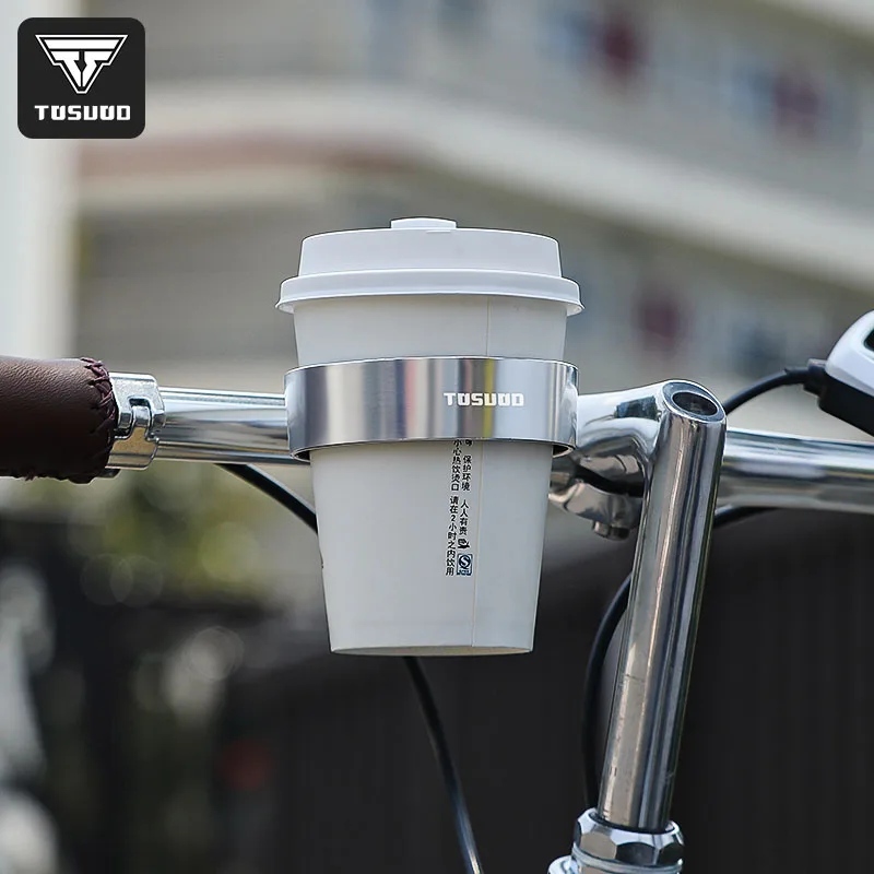 TOSUOD Bicycle water cup holder universal aluminum alloy handlebar coffee holder adjustable handlebar water bottle holder