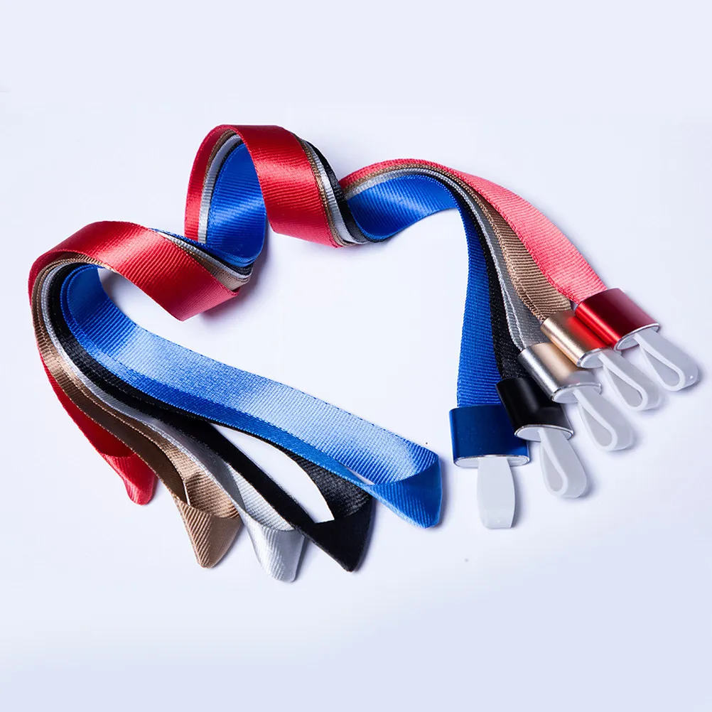 

Набор из 5 мягких тканевых шнурков для шеи шириной 1,5 см для бейджей, удостоверений личности, рабочих пропусков, школьных пропусков, с легким креплением и быстрым снятием