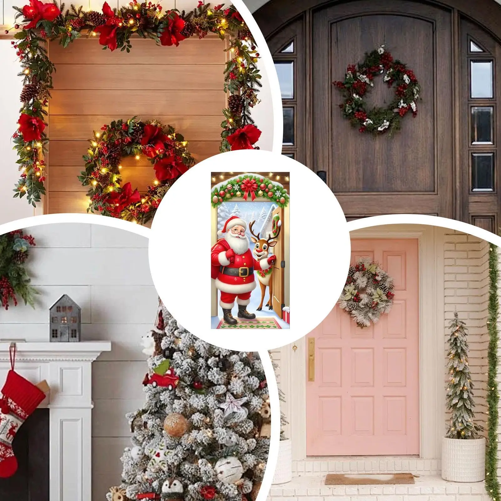 

Christmas Door Banner Cute Large Home Decor Front Door Christmas Cover Holiday Decor For Home Decor Indoor Outdoor Living Room