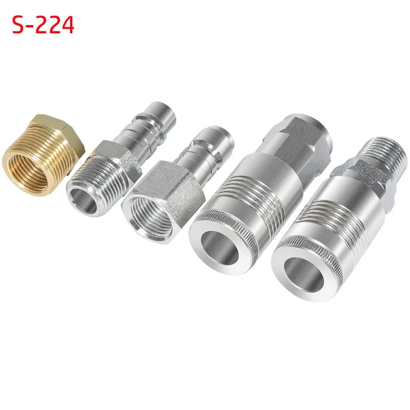 

5pcs 1/2" NPT S-224 G-Style Coupler, Plug and Air hose Reducer Bushing Kit Used in Applications That Require over 60 SCFM