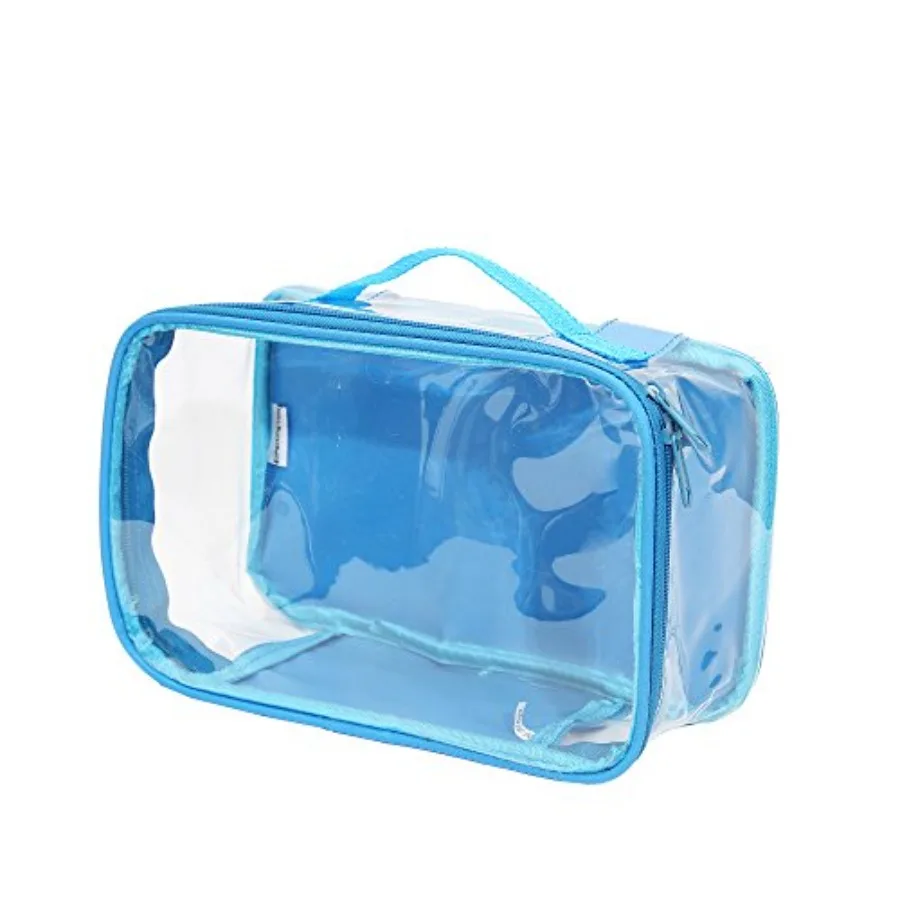Small Clear Travel Packing Cube with Handle for Carry On Suitcase Backpack or Diaper Bag Transparent PVC Plastic Pouch Organize