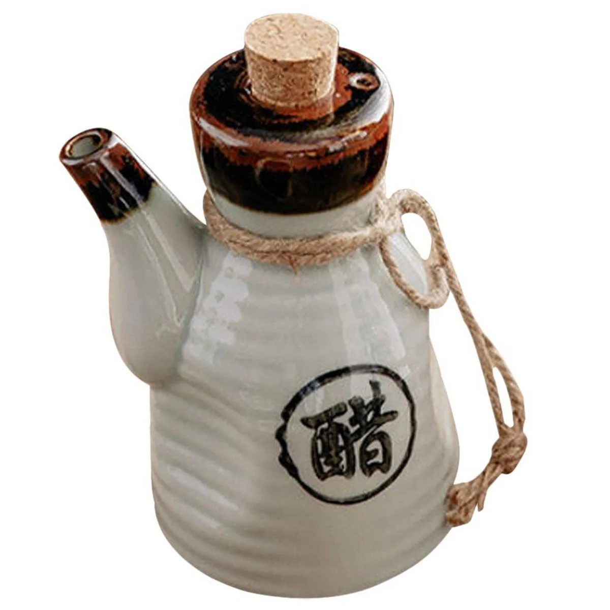 

AA25 White Vinegar Bottle Ceramic Condiment Bottle Japanese Style Oil Pot Home Seasoning Bottle Kitchen Dining BarAccessories B