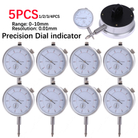1-5PCS 0-10mm 0.01mm Dial Indicator With Lug Back Measurement Dial Gauge Instrument Dial Gauge Precision Stable Performance