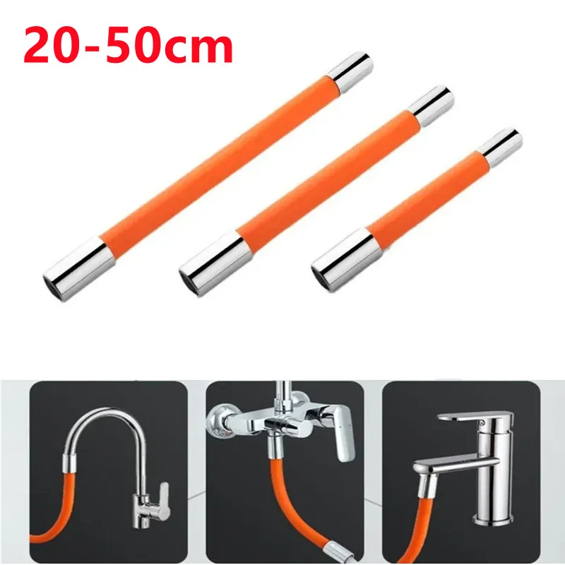 

Универсальный интерфейсный удлинительный шланг для кухонного смесителя 360° ° Вращающийся изгиб, водосберегающий фильтр, удлинитель, брызгозащищенная трубка