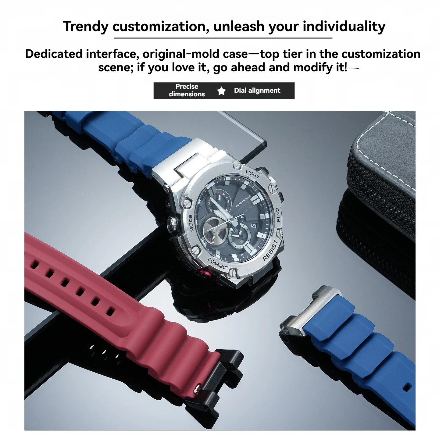 Suitable for G_SHOCK Casio GST_B100 W300G S130 series strap waterproof sports silicone watchband replacement accessories