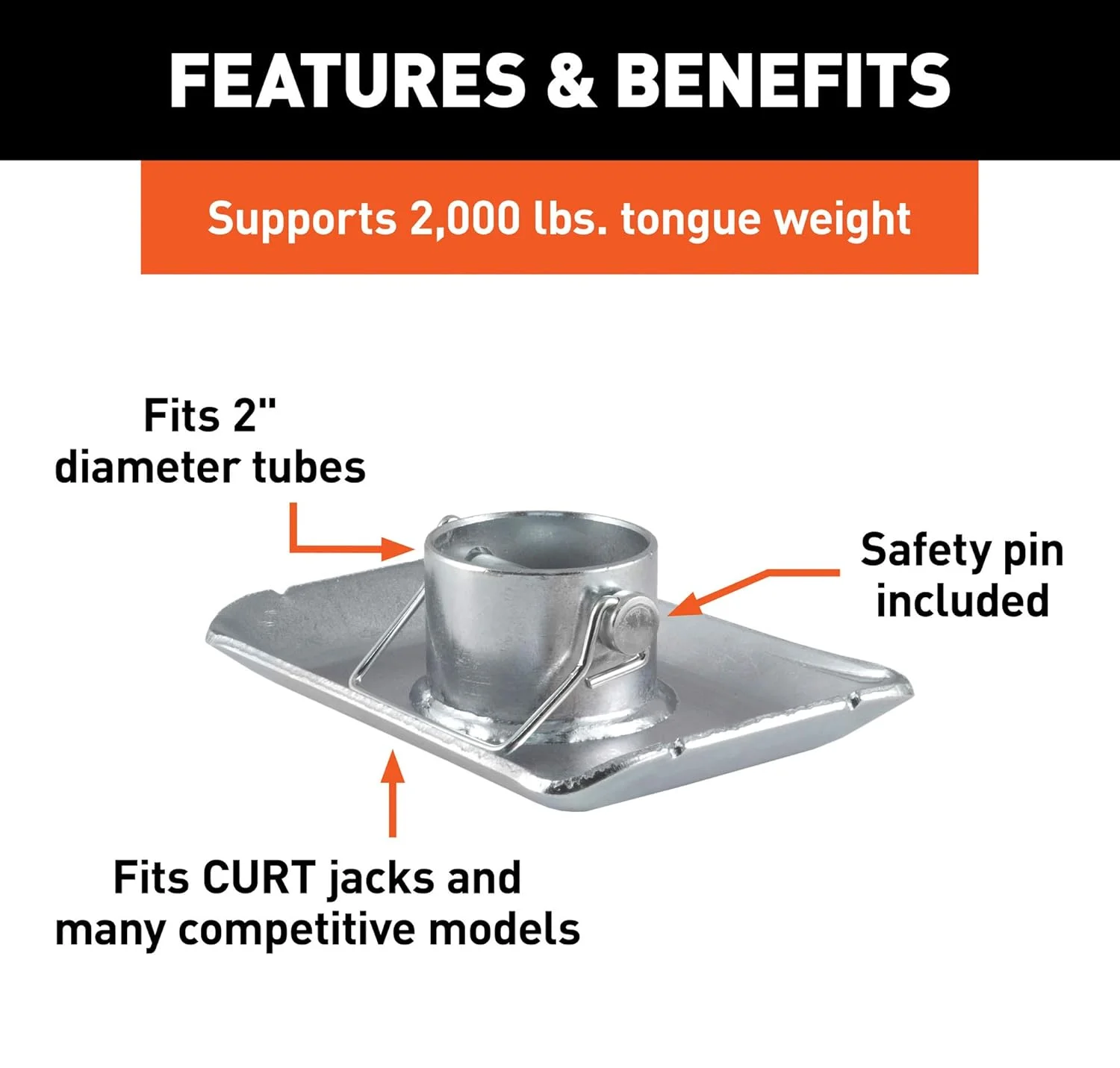 1pcs Trailer Carriage Pedal Footrest For Curt 2 Inch Diameter Pipes High Load Bearing Durable Foot Pedal Truck Accessories