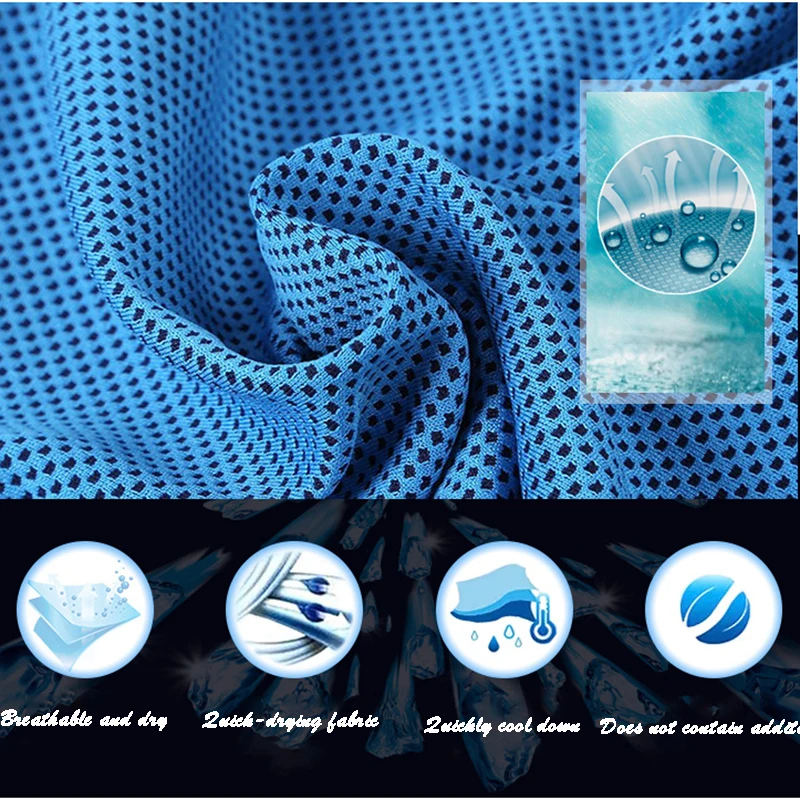 Circular Silicone Wrapped Cold Towel Cooling Towel Quick Drying Microfiber Towels Beach Accessories Towel Sport Fitness 1PC