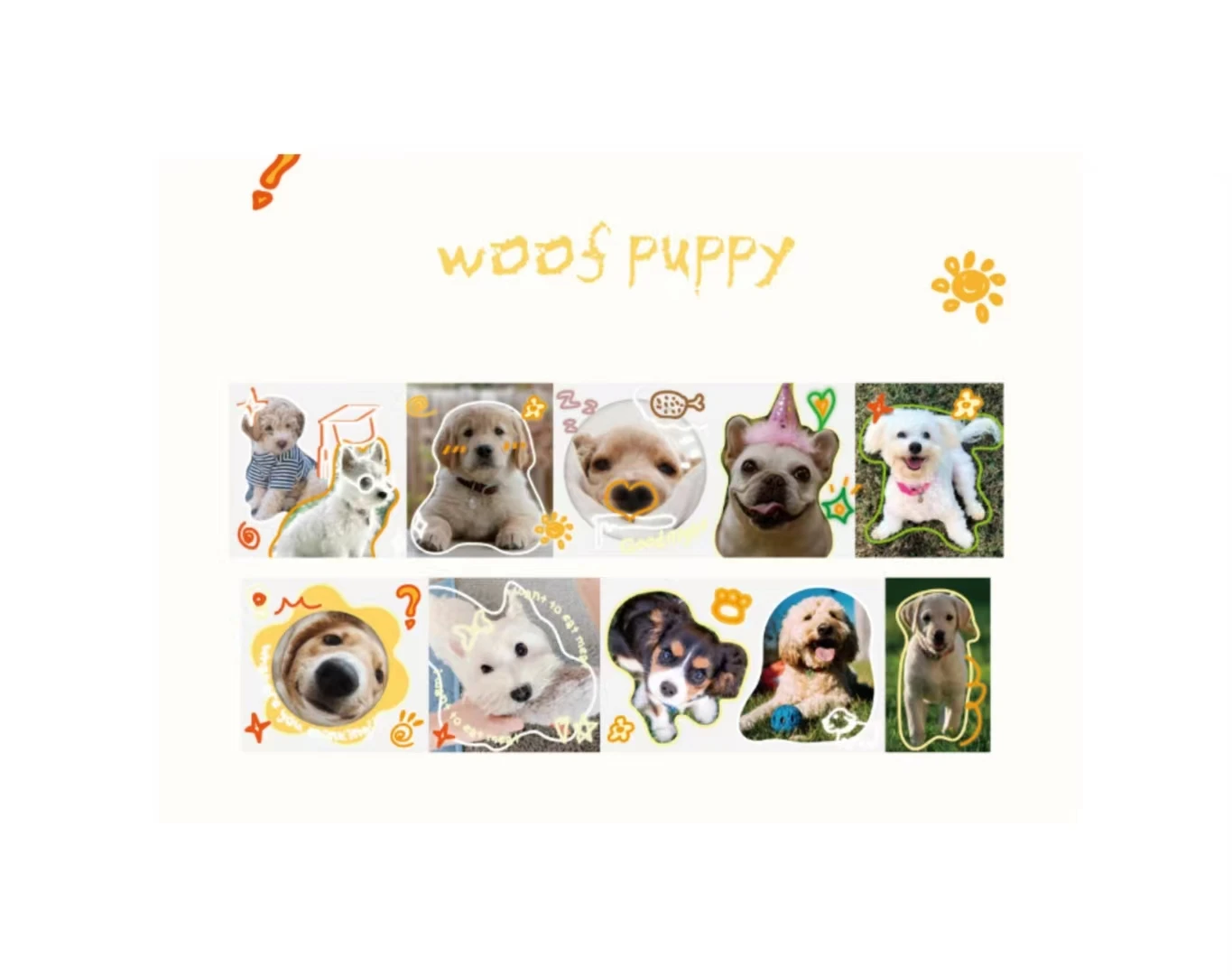1 Roll/3m*118inch Cute Animal PET Stickers, Waterproof Sticker for Scrapbooking, Bullet Journals, Gift Sealing, DIY Accessories