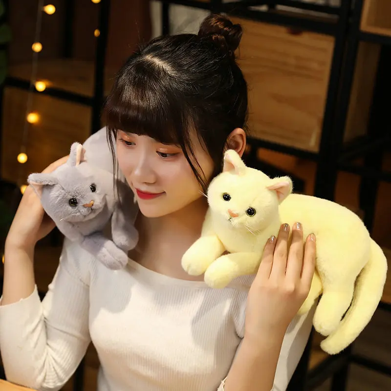 30cm Cute Real-Life Cute Plush Cat Doll Soft Stuffed Animal Cloth Kitten Toys Cartoon Friend Birthday Gift