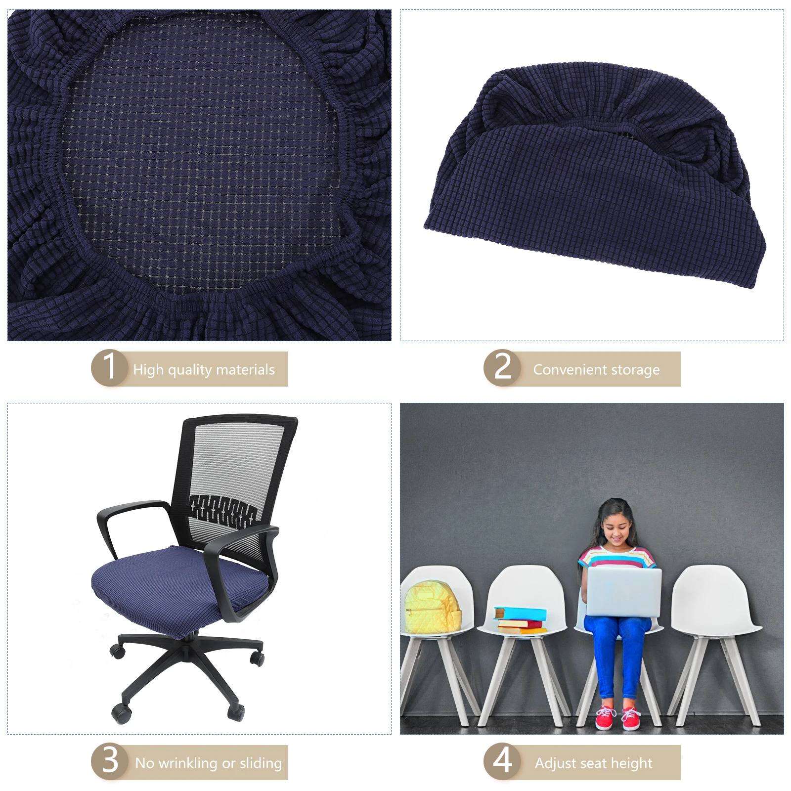 

Cushion Cover Gamer Chair Covers Armchairs Office Ergonomic Seat Computer Elastic Protector Desk