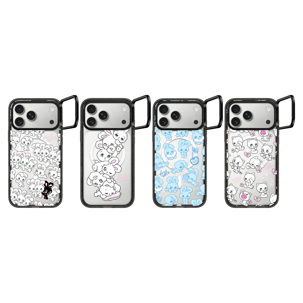 Lovely Rabbits Camera Ring Stand Acrylic Magnetic Cover for IPhone 14 15 16 17 Pro Max Case for IPhone 17Pro