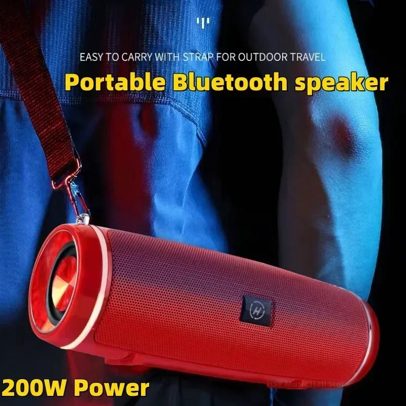 200W High Power Bluetooth Speaker Portable Wireless Low Pitch Outdoor Wireless Audio 3D Surround Bluetooth Speaker TWS FM Voice