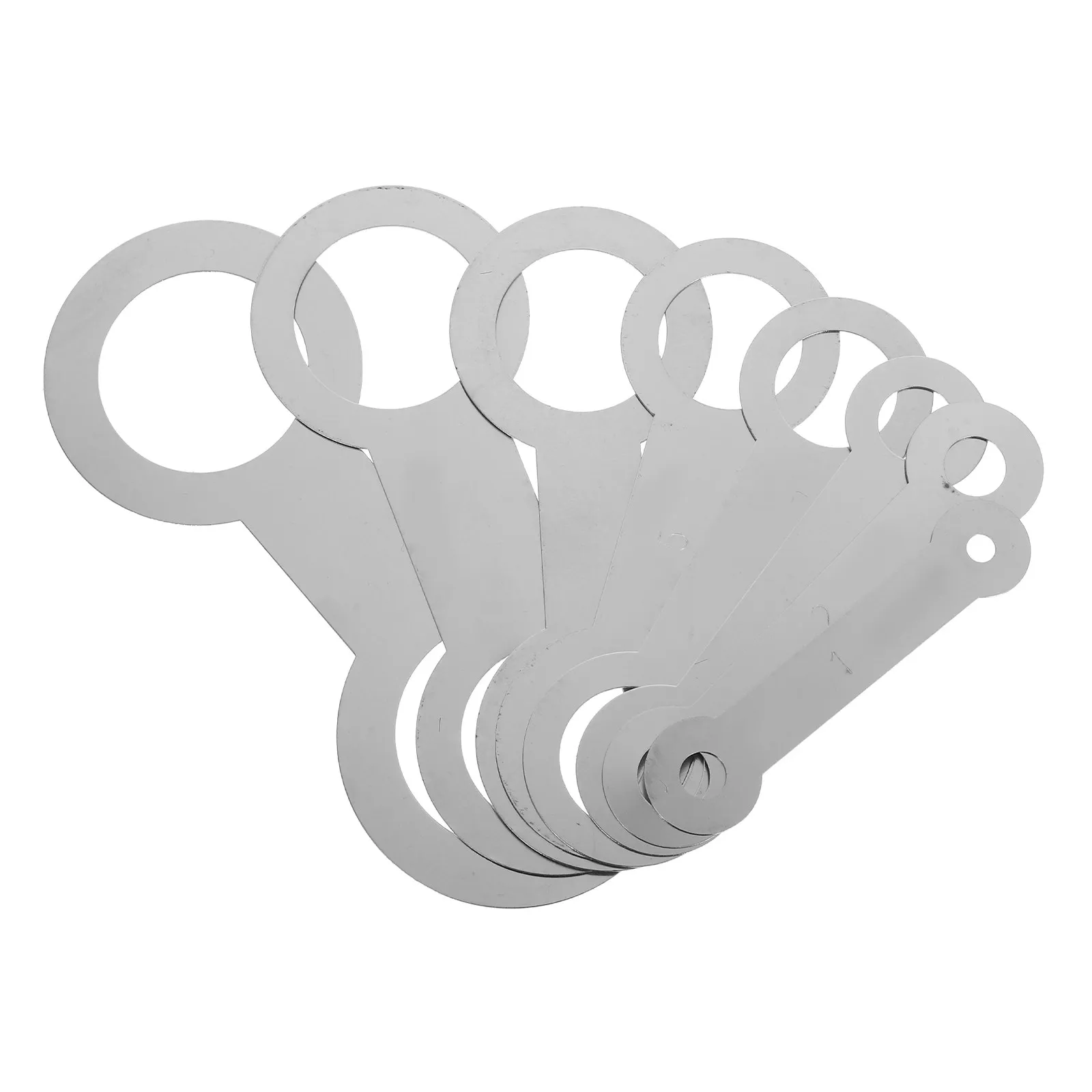 8Pcs Saxophone Pad Leveling Rings Set Silver Multi-Size Repair Tool for Sax Flute Clarinet Instrument Pads Easy Remove Install