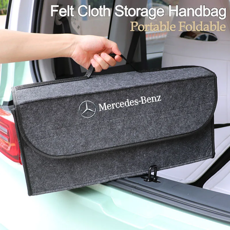 Car Trunk Storage Bag Organizer Sundries Stowing Tidying Box For Mercedes Benz AMG W177 W176 X166 X167 C257 C218 X253 C118 C117