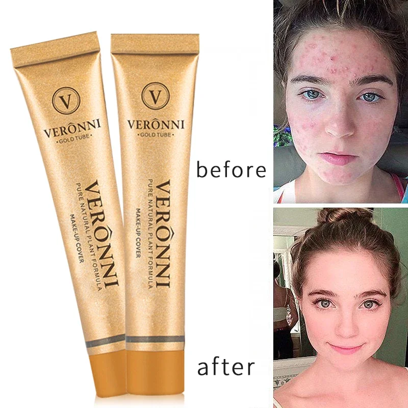 VERONNI-Corretivo Líquido Imperfeito Impermeável, Maquiagem Tatuagem Corporal, Cover Foundation, Cosméticos Rosto, 14 Cores, 30g