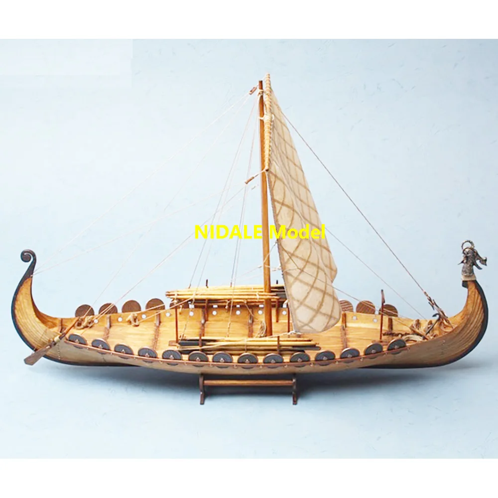 Ancient Sailboat Model Building Kits Scale 1/50 Viking Ship Classic Boat Kit Adult DIY Assembly Decoration English Manuals