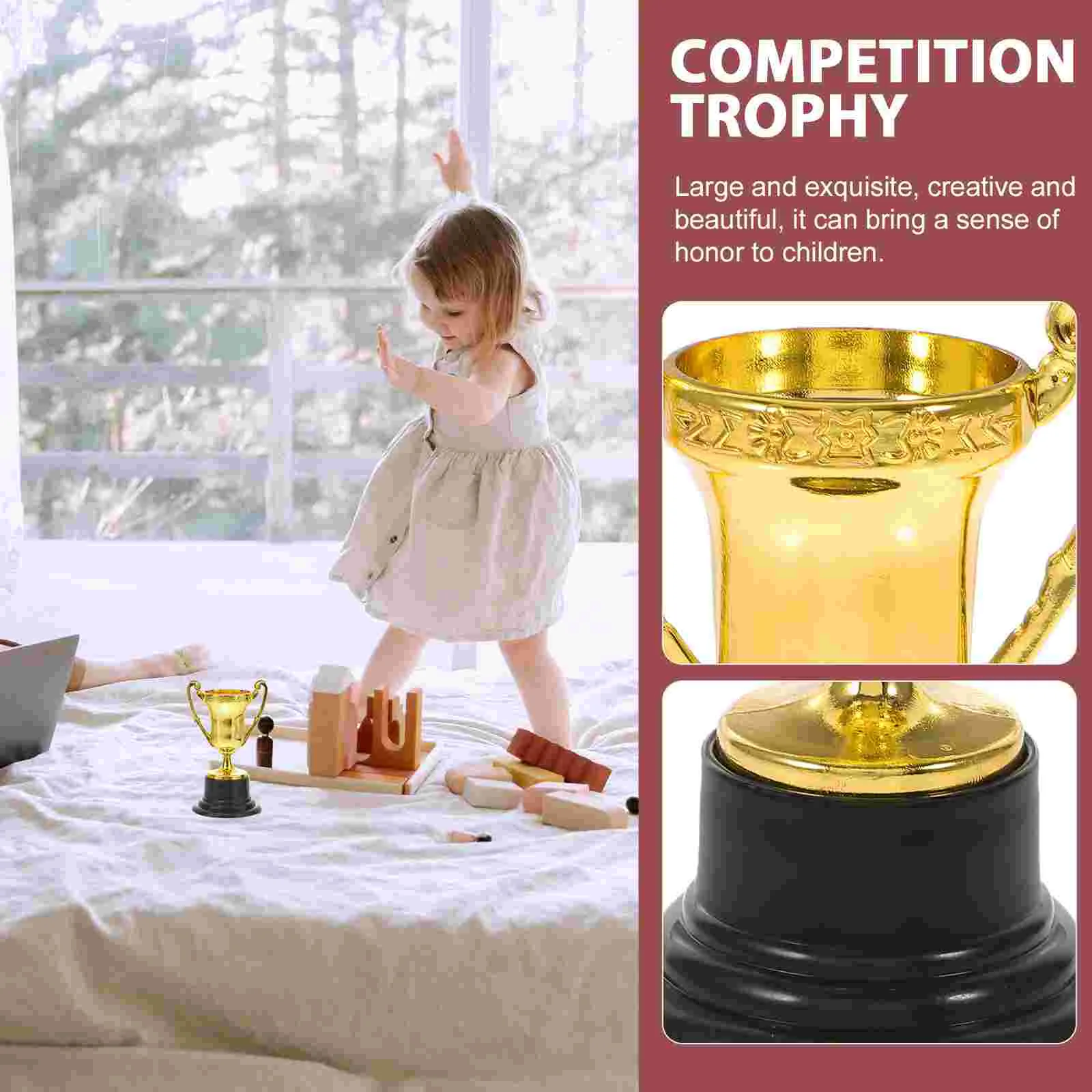 Mini copos de ouro para crianças, troféus para festa, brinquedos para aprendizagem precoce, prêmios para crianças, troféu de férias, recompensa Giveaway