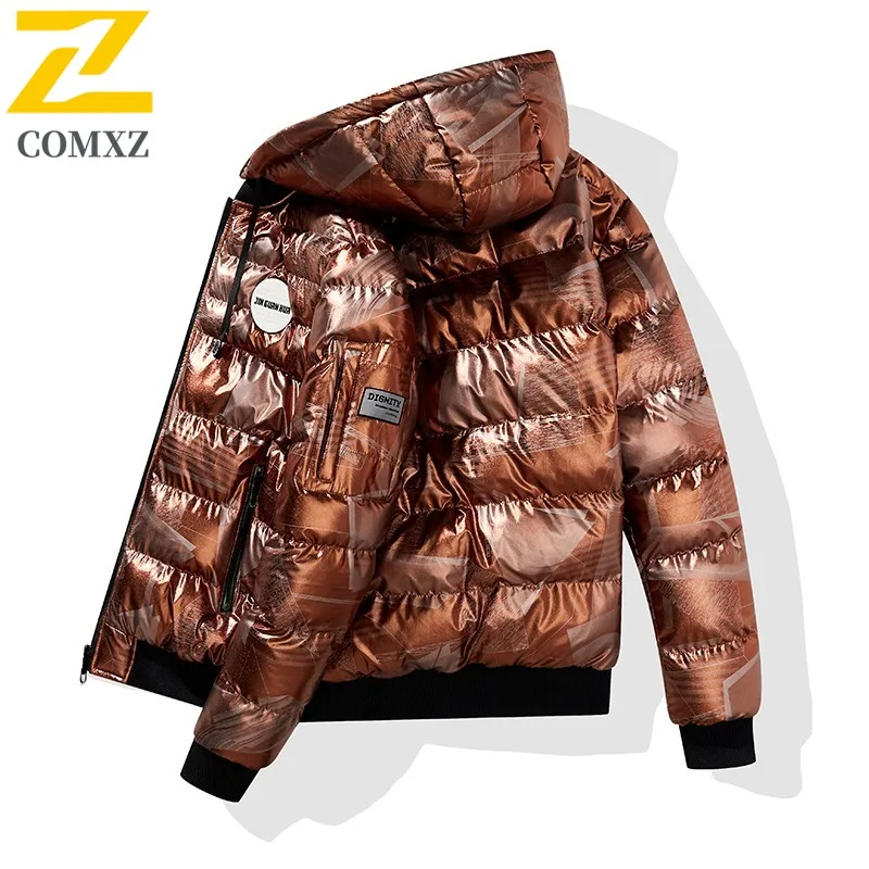 COMXZ Men Padding Coat Lightweight Handsome Thick Warm Cold Resistant Travel Skiing Winter Jacket Snowy Windproof Padded Jacket