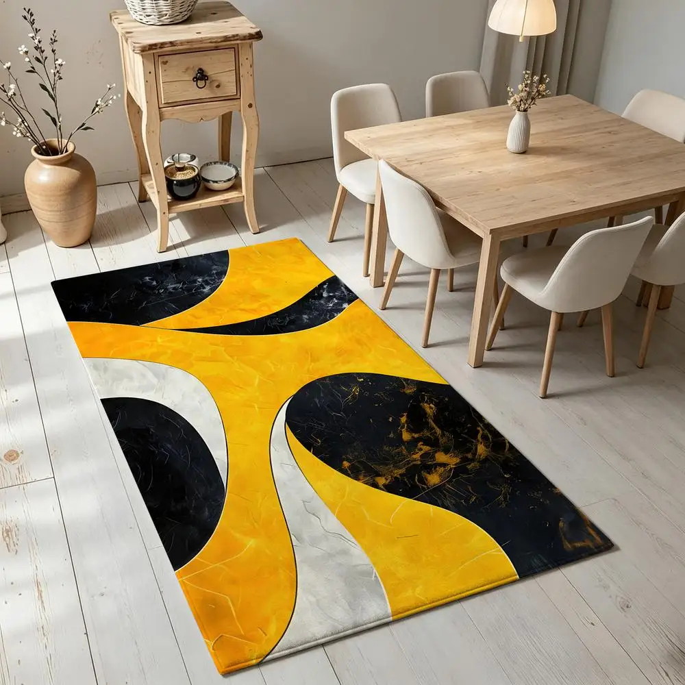 2D 1 Piece Soft, Easy to Maintain, Machine Washable Indoor Rug, Abstract Style, Perfect for Living Room, Dining Room, Bedroom, Hallway, Entryway, Office, Under Dining Table, Modern Rustic Home Decor