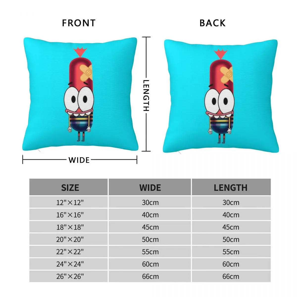 Pinky Malinky Cartoon Character Square Pillowcase Polyester Linen Velvet Pattern Zip Decorative Room Cushion Case