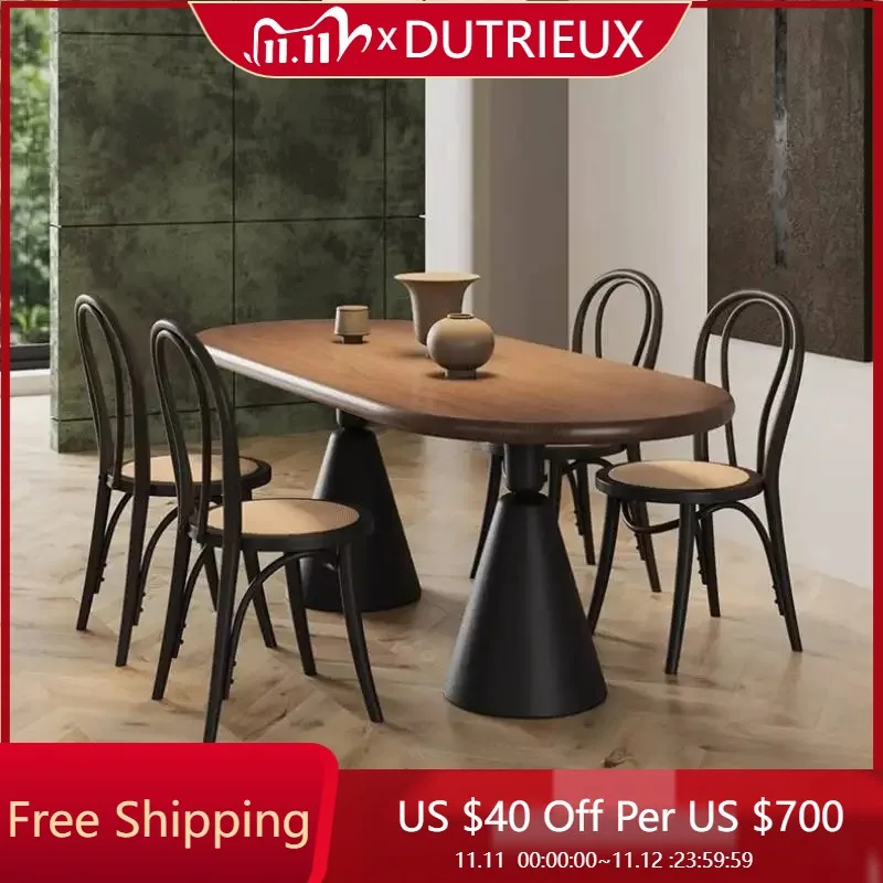 

Universal Nordic Dining Tables Oval Design Event Modern Luxury Cheap Dining Tables Salon Wooden Mesas De Jantar Home Furniture