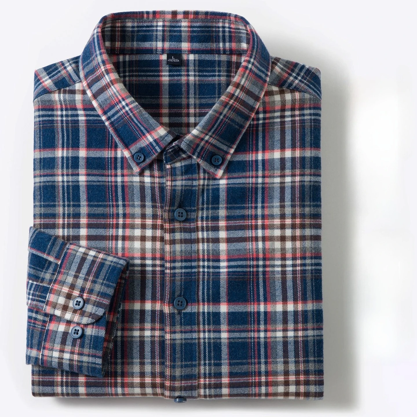 New in Shirt 100%Cotton Brushed Long Sleeve Shirts for Men High Quality Casual Plaid Tops Vintage Elegant Designer Clothes