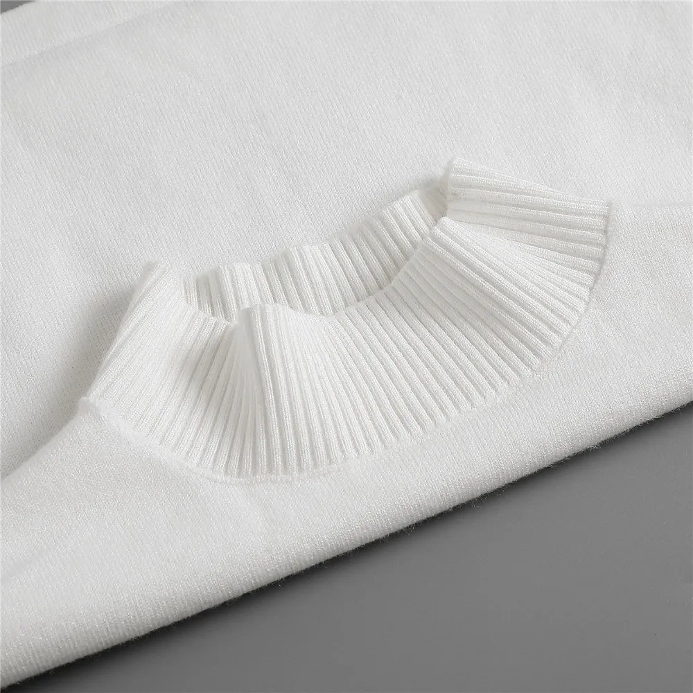 

Elegant Winter Sweater False Collar Solid Color Half-Shirt Style Stand Collar Adjustable Warm Turtleneck Neckwear