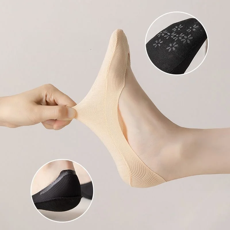 Women Summer Silicone Non-slip No Show Socks Invisible Ultra-thin Ice Silk Boat Sock Japanese JK Breathable Casual Elastic Socks