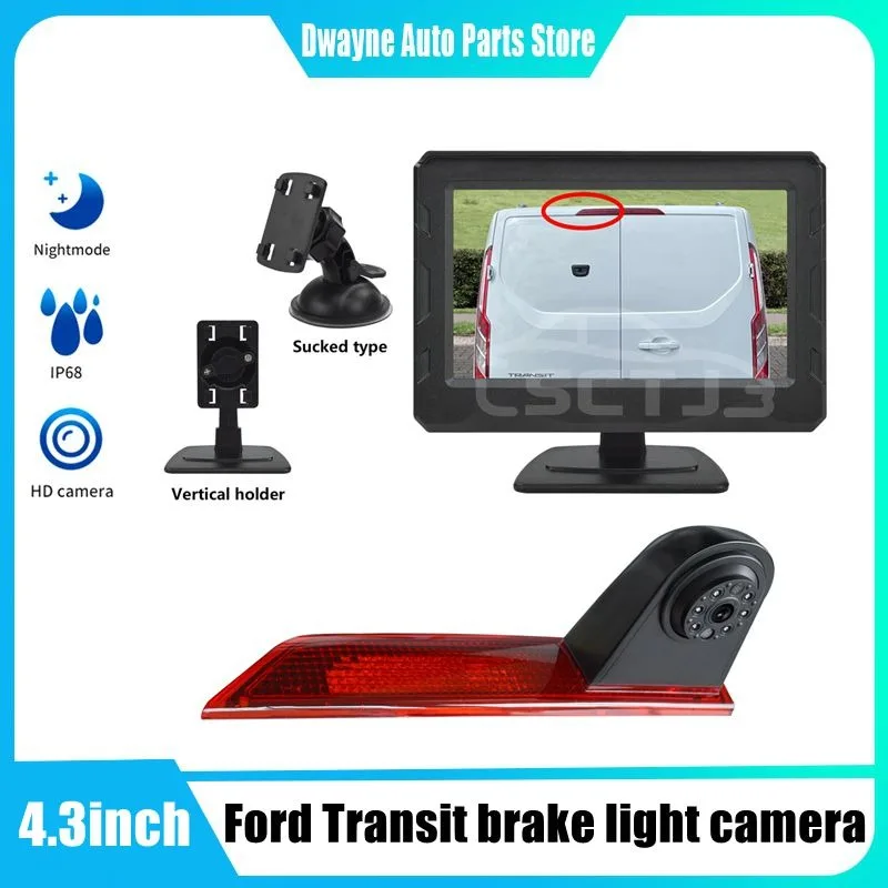 

3rd Brake Light Rear View Camera Night Vision Backup Camera IP68 Waterproof Replacement Fit For Ford Transit Custom 2015-On