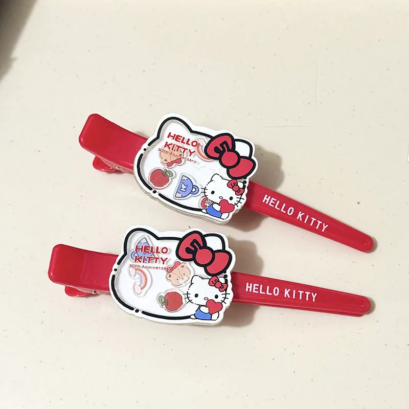 

Милая заколка для волос Sanrio Hello Kitty, односторонняя заколка, мультяшный студенческий встряхивающий боковой зажим для девочек, головной убор, браслет, зажим для макияжа, аксессуар