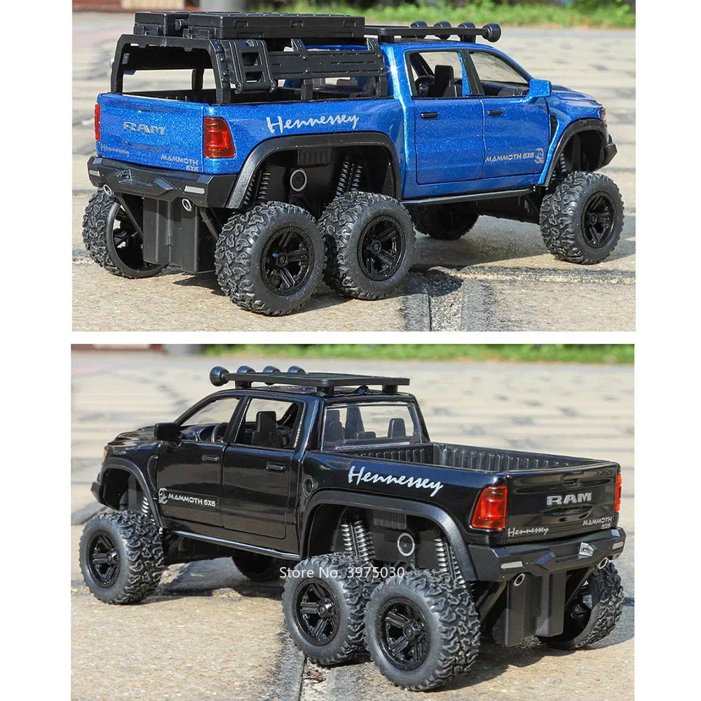 1:32 RAM Mammoth Rolls Royce Phantom 6x6 Zabawki Samochody Modele Napęd na Sprężynę Światło Muzyka Miniaturowe Pojazdy Terenowe Prezenty dla Maluchów i Dzieci