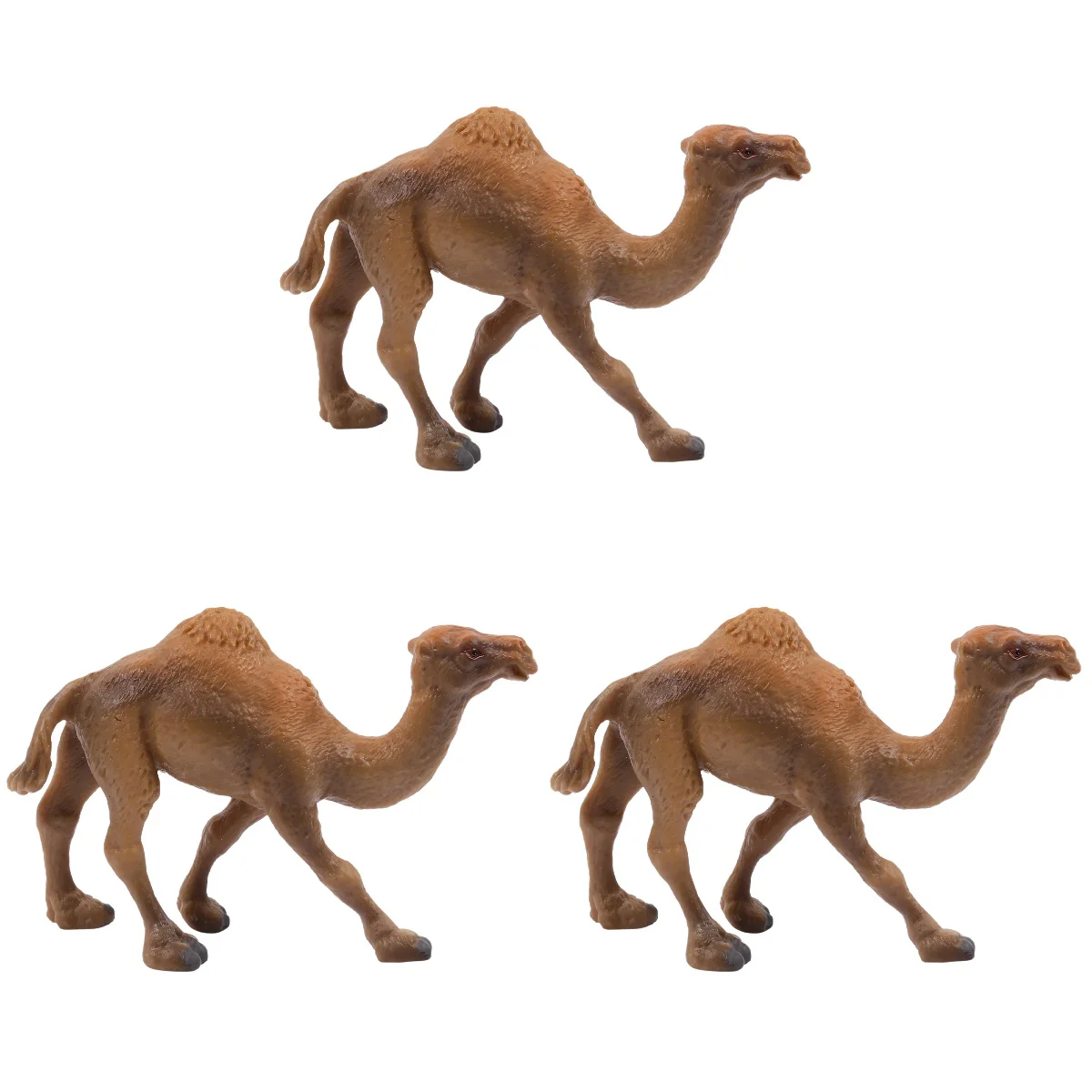 

3 Pcs Simulation Camel Figurines Khaki Plastic Child Bouncy Desk naments Educational Toy Wildlife Animal Adornment