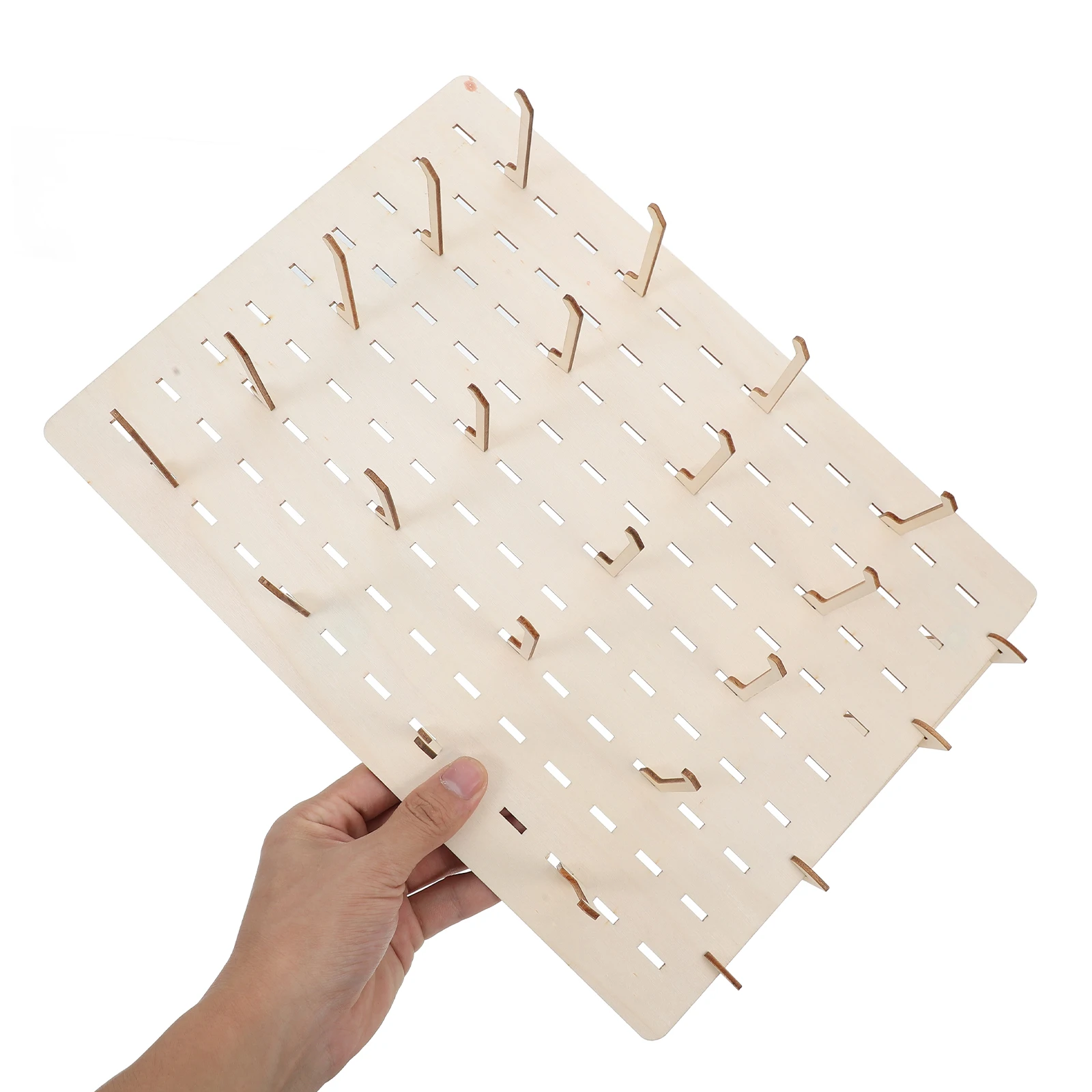 Wooden Jewelry Storage Display Stand Pegboard Earring Necklace Bracelet ganizer Rack Home Store Exhibitions Multifunctional