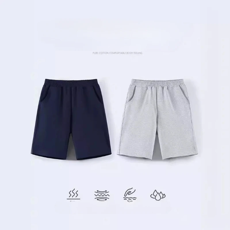 Children's Sports Shorts Boys Solid Color Quarter Pants Elementary School Cotton Casual Shorts