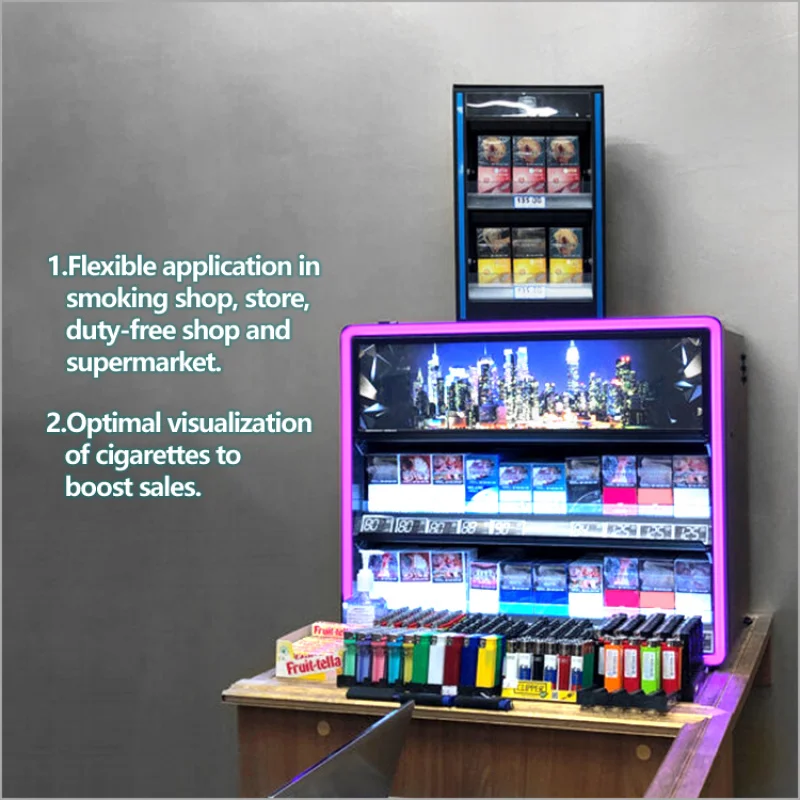 custom.Display Stand Rack with Multiple Lighting Colors Supermarket Checkout Counters Wall Mounted
