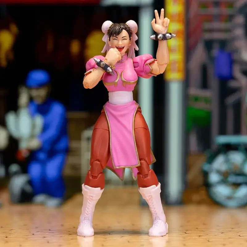 1/12 Jada Chunli Action Figure Ultra Street Fighter Ii The Final Challengers Anime Figure Red Blue Collection Model Birthday Toy