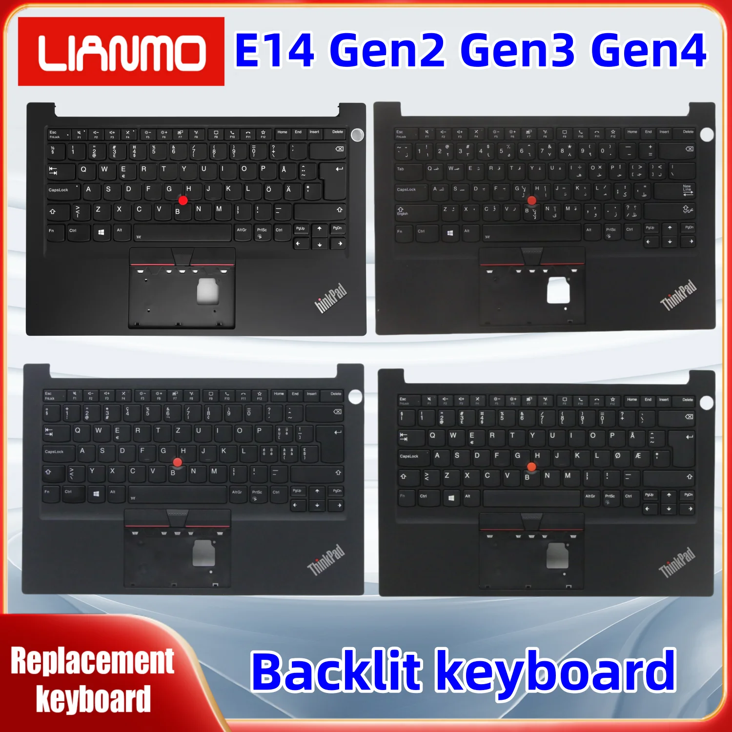 For Lenovo ThinkPad E14 Gen2 Gen3 Gen4 US/Portugal/Sweden/Turkish/Slovenia/Backlit Keyboard