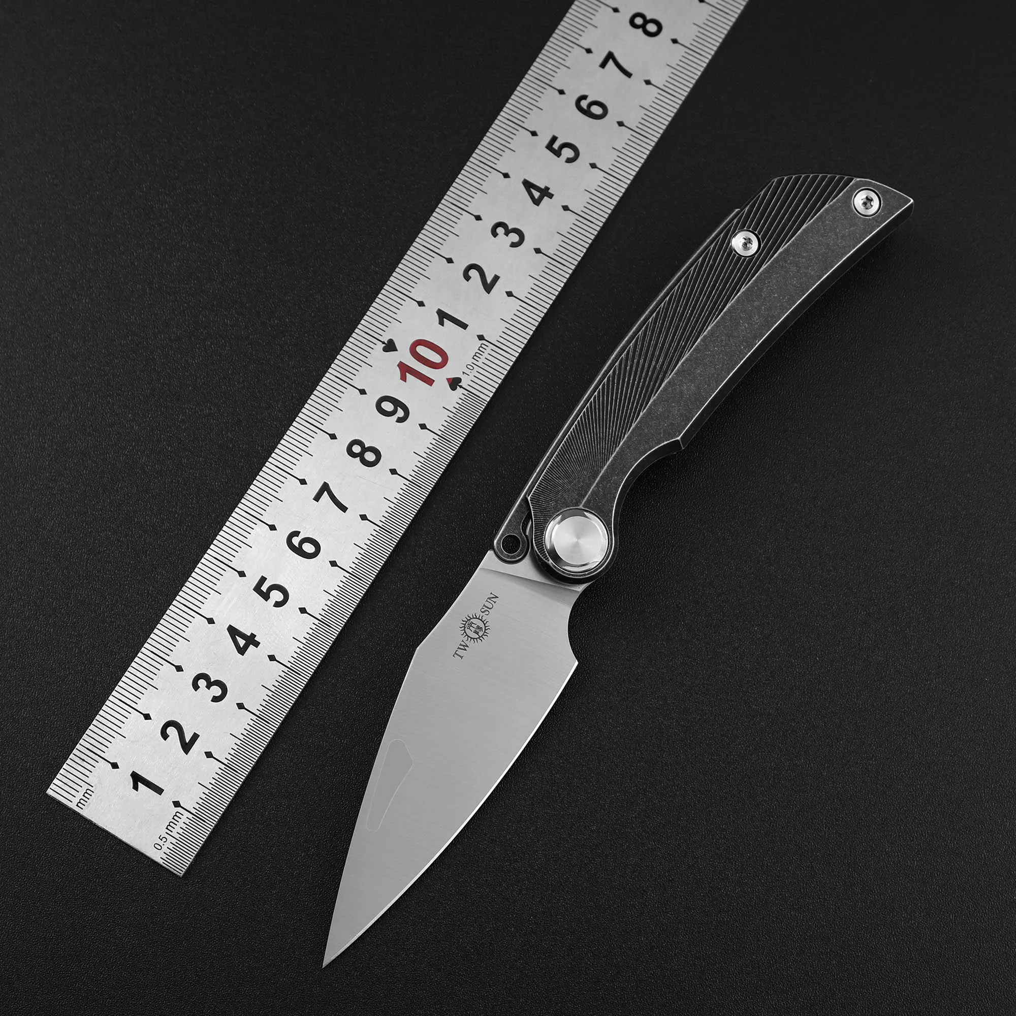 

Складной нож с двумя солнцами TS164 M390, складное лезвие, черная титановая ручка, универсальный нож, многофункциональный инструмент, карманные ножи для улицы, тактические