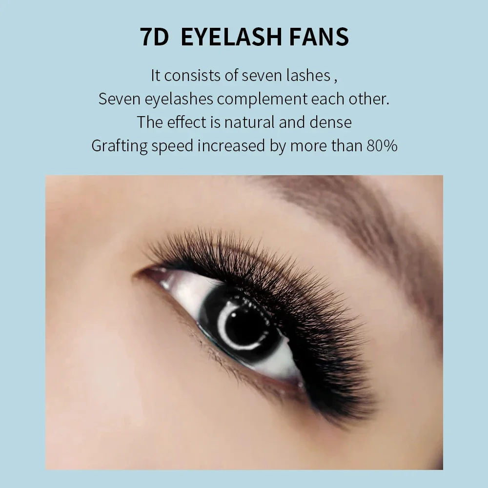 GLAMLASH 7D-W Shaped Eyelash Extension C/D/L/LU/M Premade Volume Fans Clover W Style Lashes False Mink Soft Easy Faning Natural