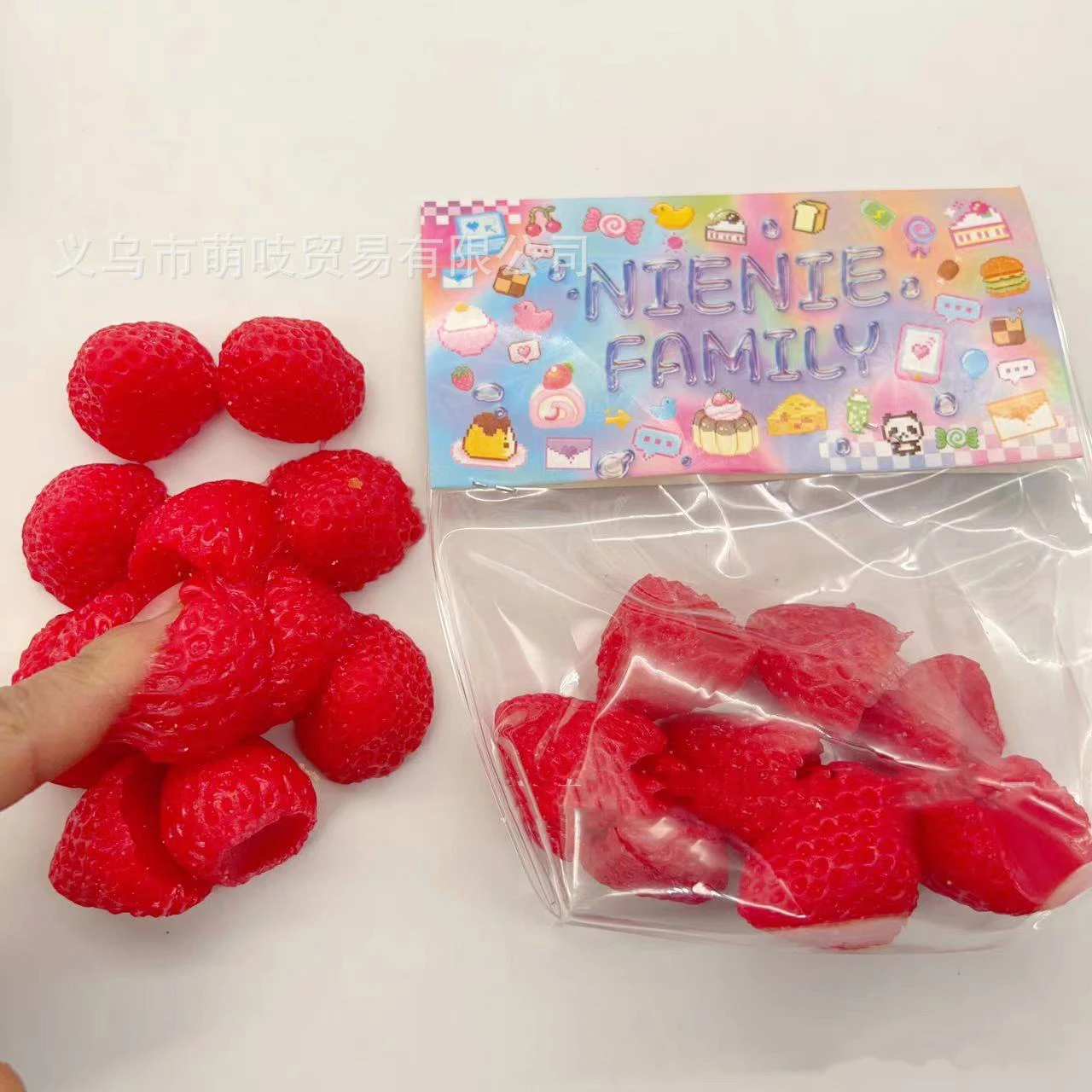 Bag Of Mini Strawberry Squishy Kawaii Solid Fruit Strawberry Pinching Squeeze Toy Adult Stress Relief Irritability Toy Kids Gift