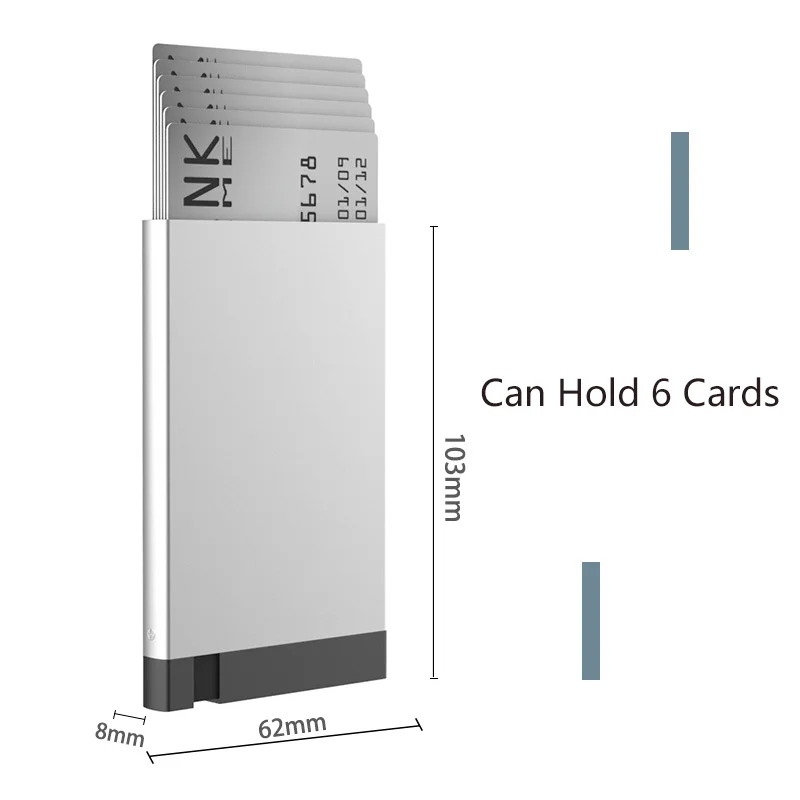 Kemy Automatic Metal Wallet Aluminum Slim Pocket Mens Minimalist Wallet Pop Up Card Holder