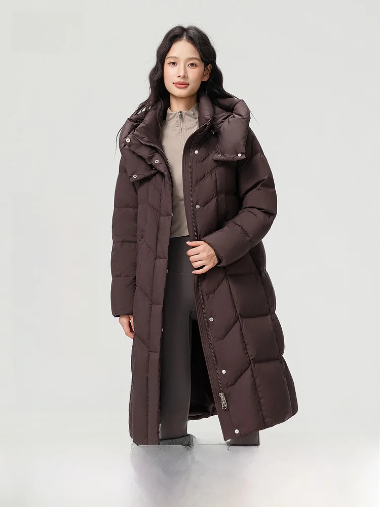 

Новая женская удлиненная пуховая куртка Snow Flng 2026: простой однотонный дизайн, теплая, в корейском стиле, для повседневной носки, ветрозащитная, из полиэфирного волокна.