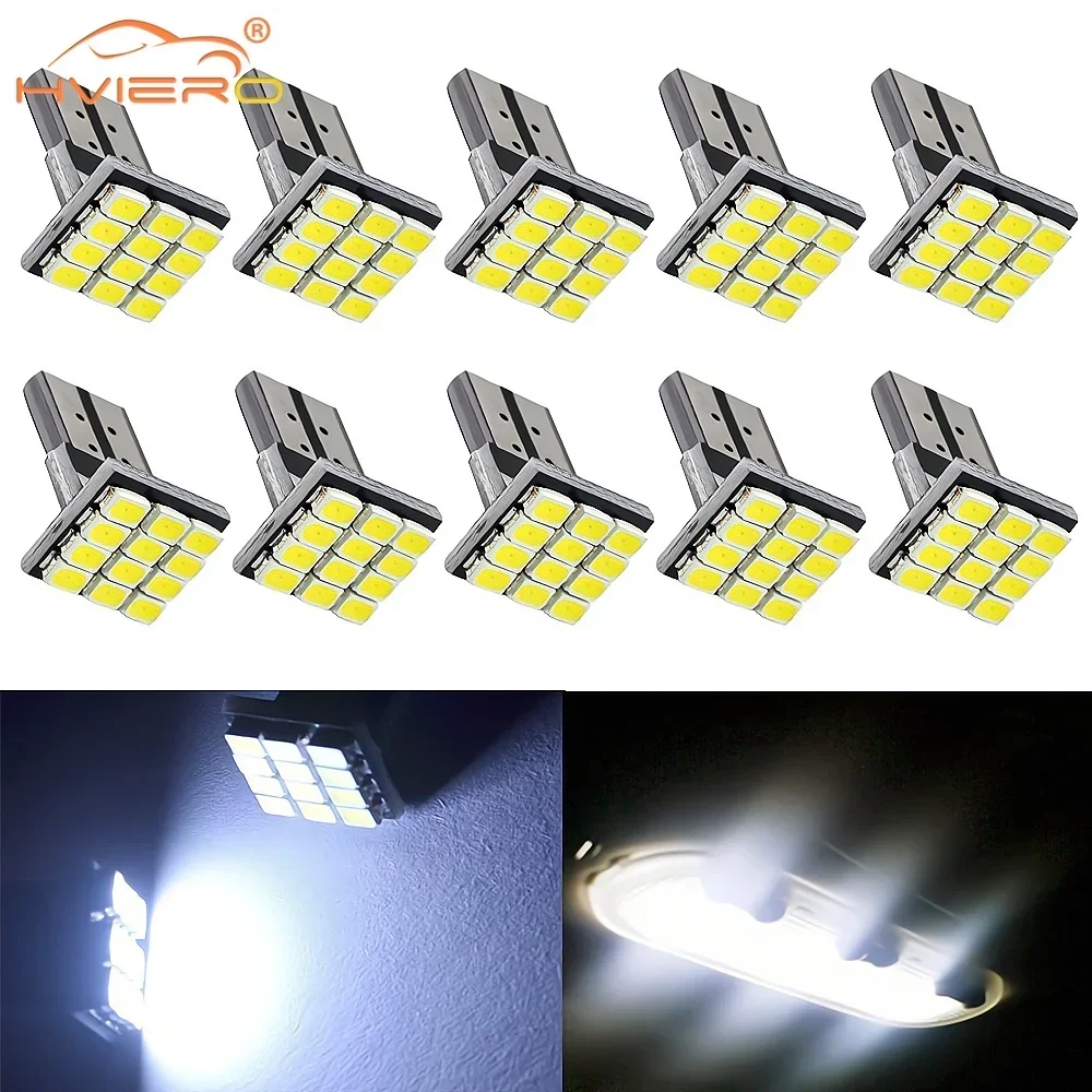 

10X White Turn Signal Dome Lamp T10 W5W 194 168 9Led Car Auto Mobile Marker Bulb Interior Lamps Backup Clearance Lighting DC 12V