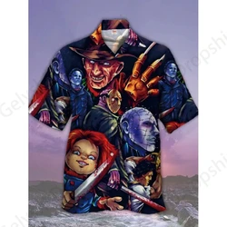 Summer Hawaiian Shirts Halloween Chucky Killer 3d Print Shirts Men Women Fashion Beach Shirt Casual Horror Blouses Street Camisa