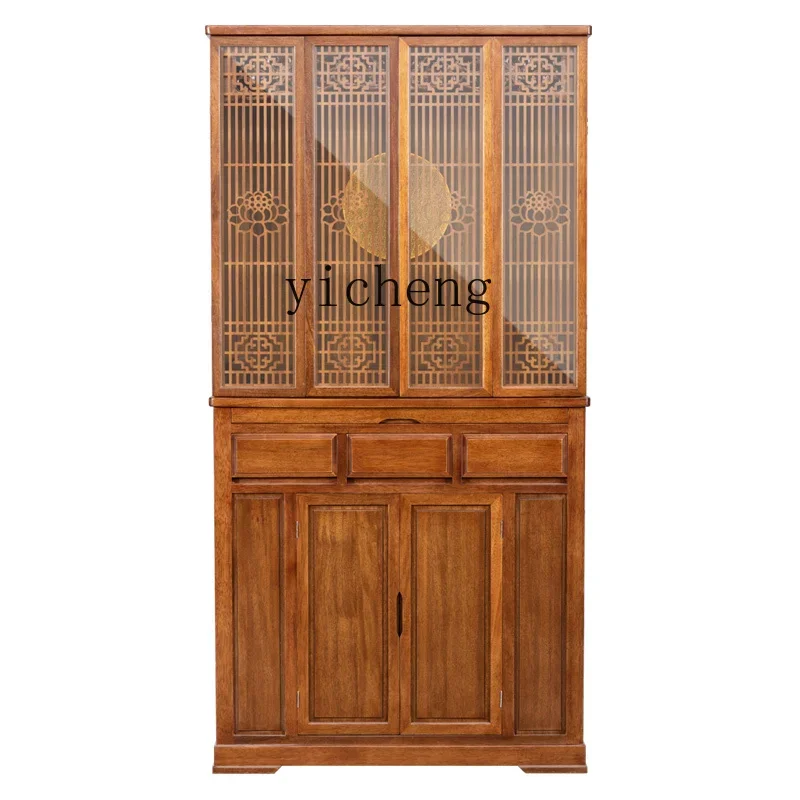 XL Solid Wood Shrine with Door Buddha Cabinet Guanyin Table God of Wealth Buddha Shrine Clothes Closet Light Luxury Shrine